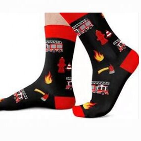 Funny Socks Manufacturer - OEM Firemen Letters Saying