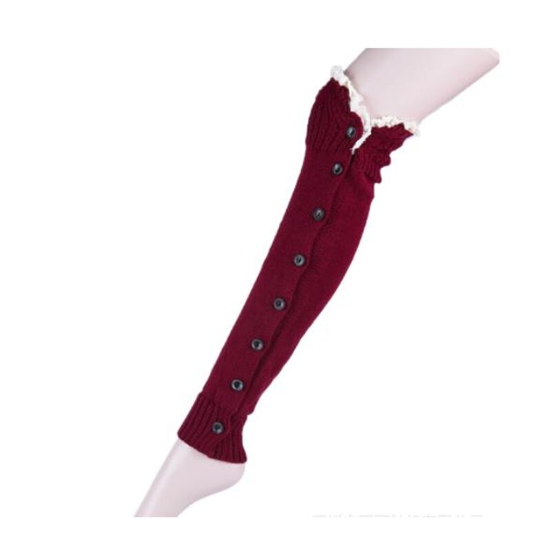 Leg Warmer Manufacturer - OEM Cable Knitted Lace Buttons