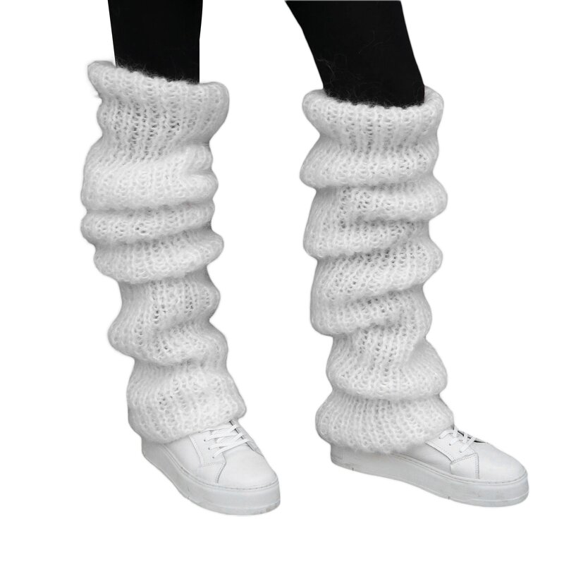 Mohair Leg Warmers Factory - Bulk Solid Color Long Knee-high