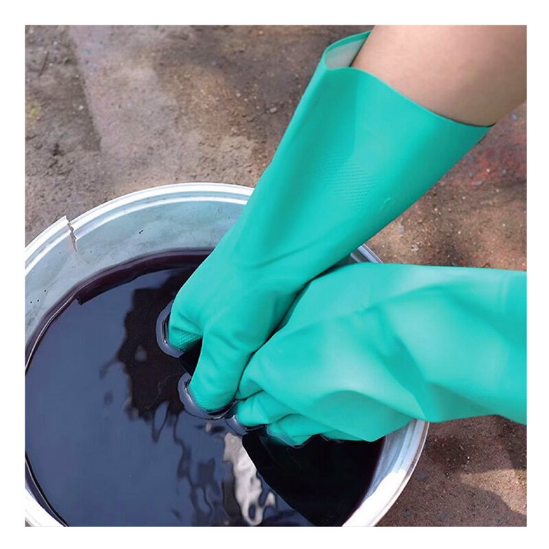 Nitrile Gloves Factory - OEM Green Oil Water Resistant Anti Slip