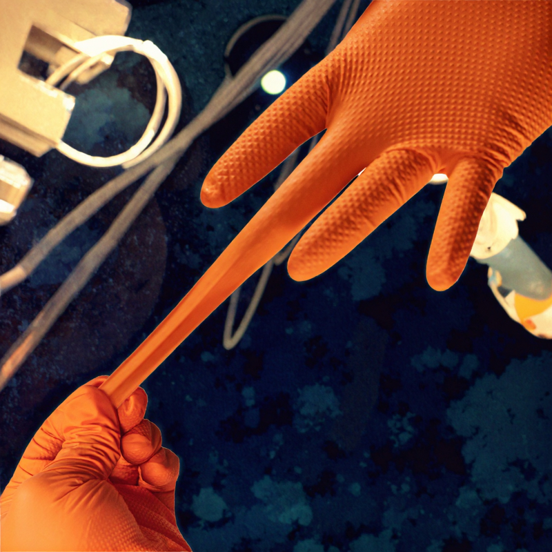 Nitrile Gloves Factory - OEM 8g Black Diamond Texture Gloves