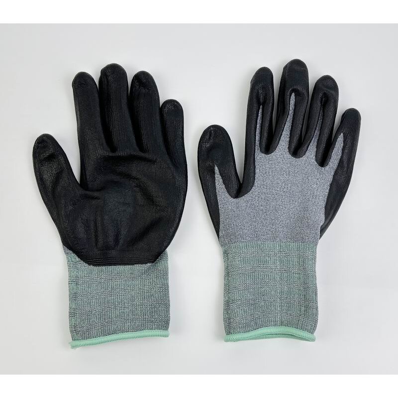 Nitrile Gloves Factory - OEM 13 Gauge Black Palm Coated Glove