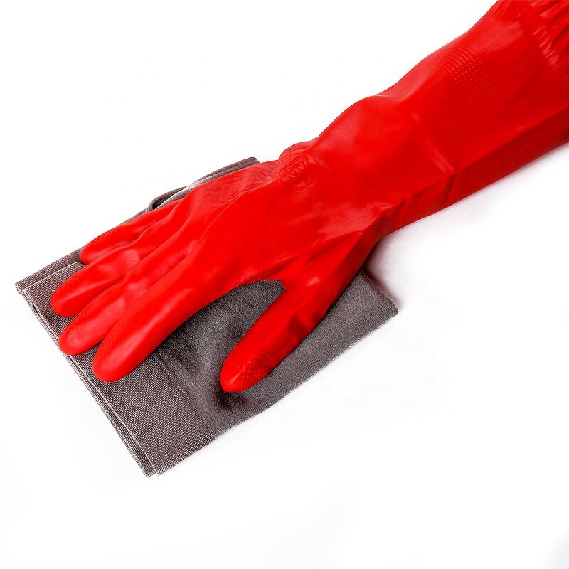 Household Gloves Factory - OEM Yellow Fish Scale Grip Latex