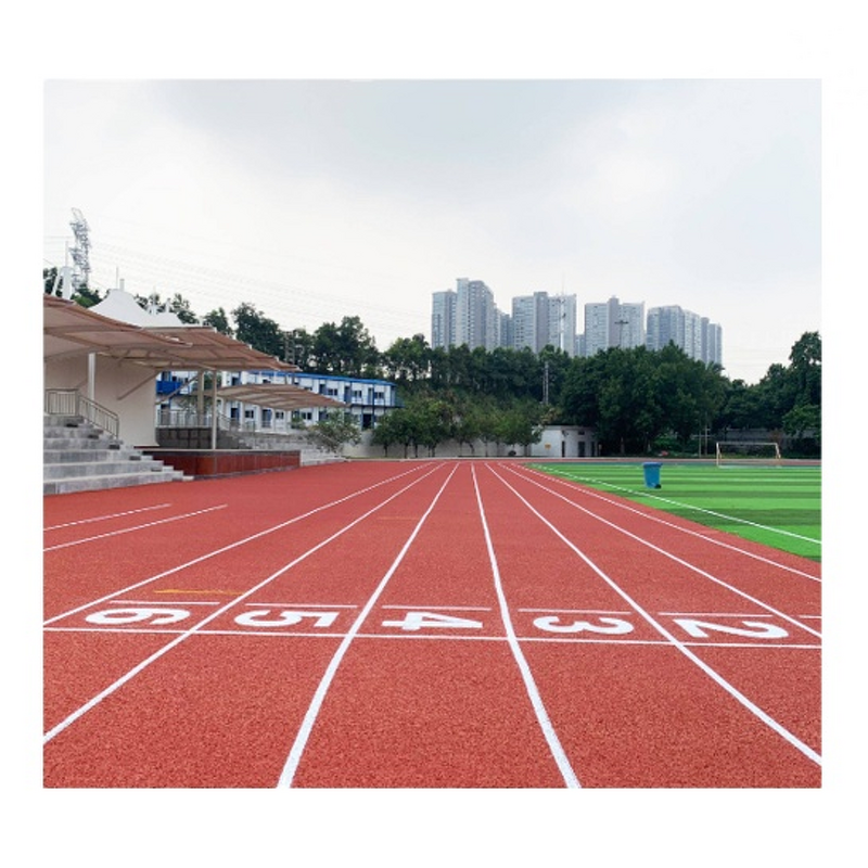Rubber Running Track Factory - 9mm-13mm Prefabricated Breathable