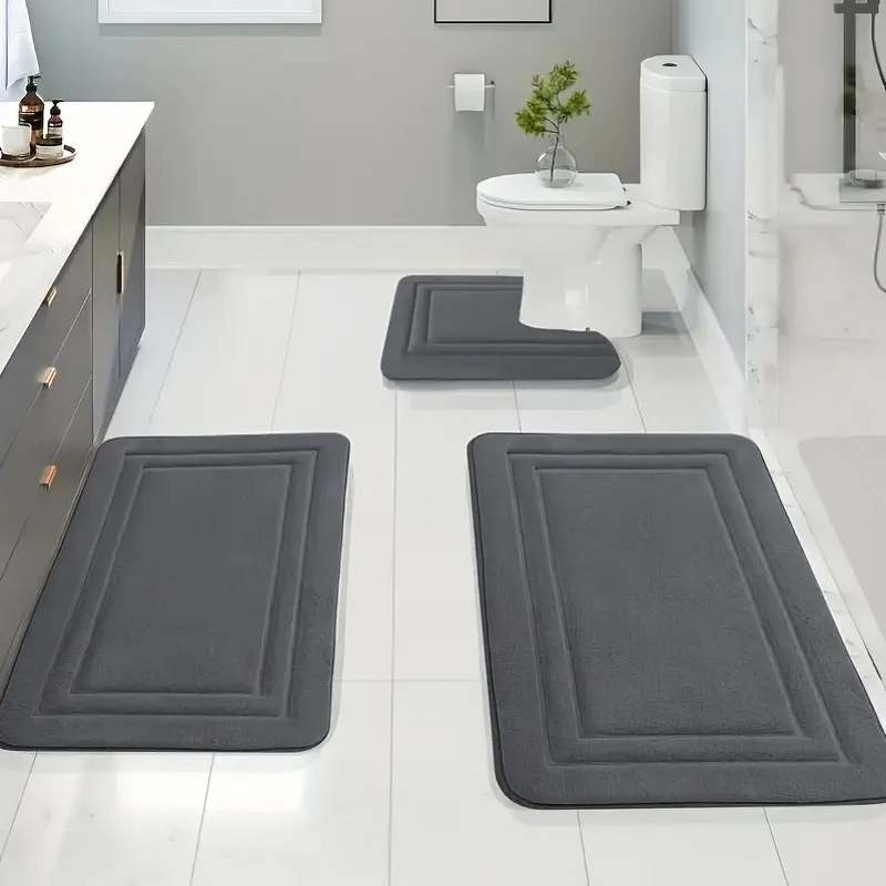 Bath Mat Factory - OEM Three-Piece Non-Slip PVC Backed Set
