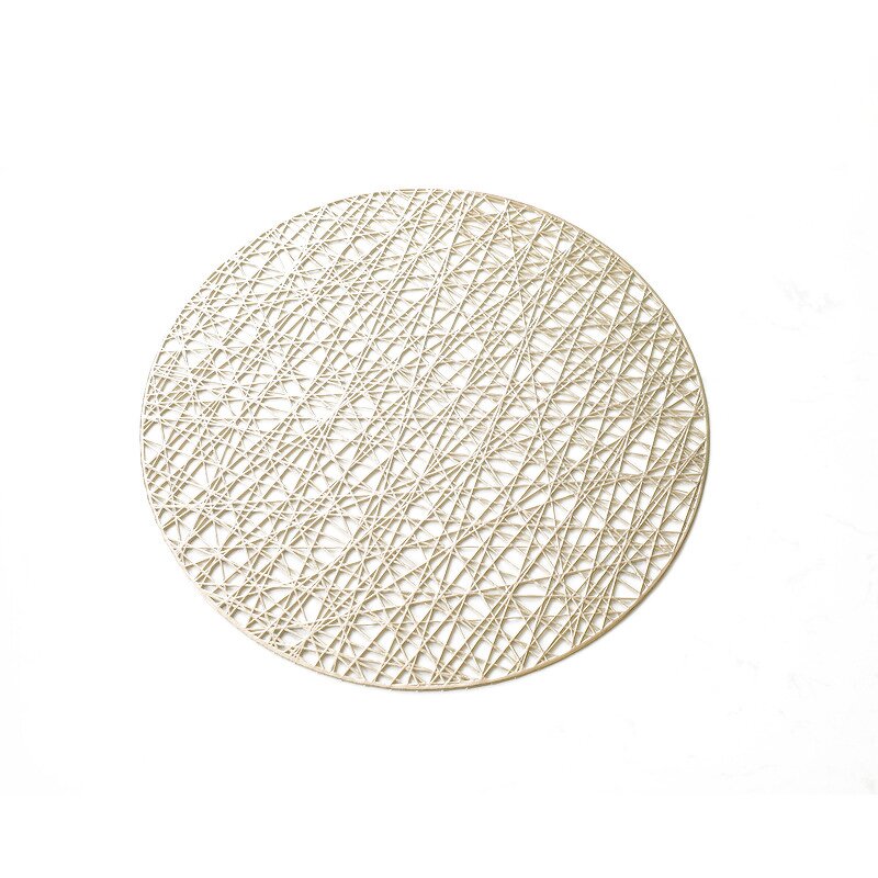 PVC Placemat Factory - OEM Nordic Gold Round Table Mat