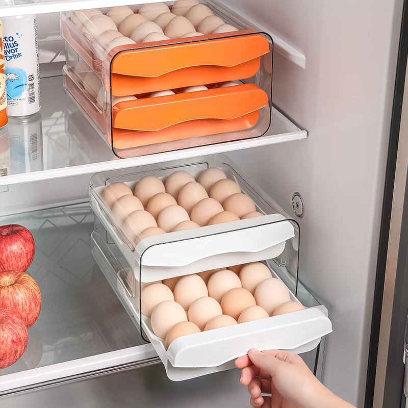 Egg Storage Box Factory - OEM PET Stackable Refrigerator Organizer