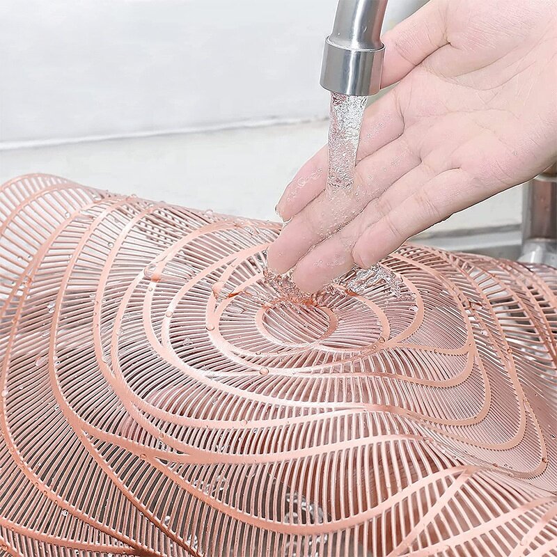 Table Mat Factory - OEM PVC Rose Gilded Coaster Supplier