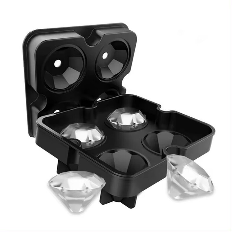 Ice Cube Tray Factory - OEM 4-Cavity 3D Diamond Mold