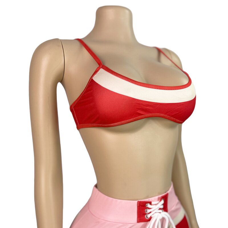 Two Piece Sets Women Factory - Luxury Scarf Top Shiny Shorts