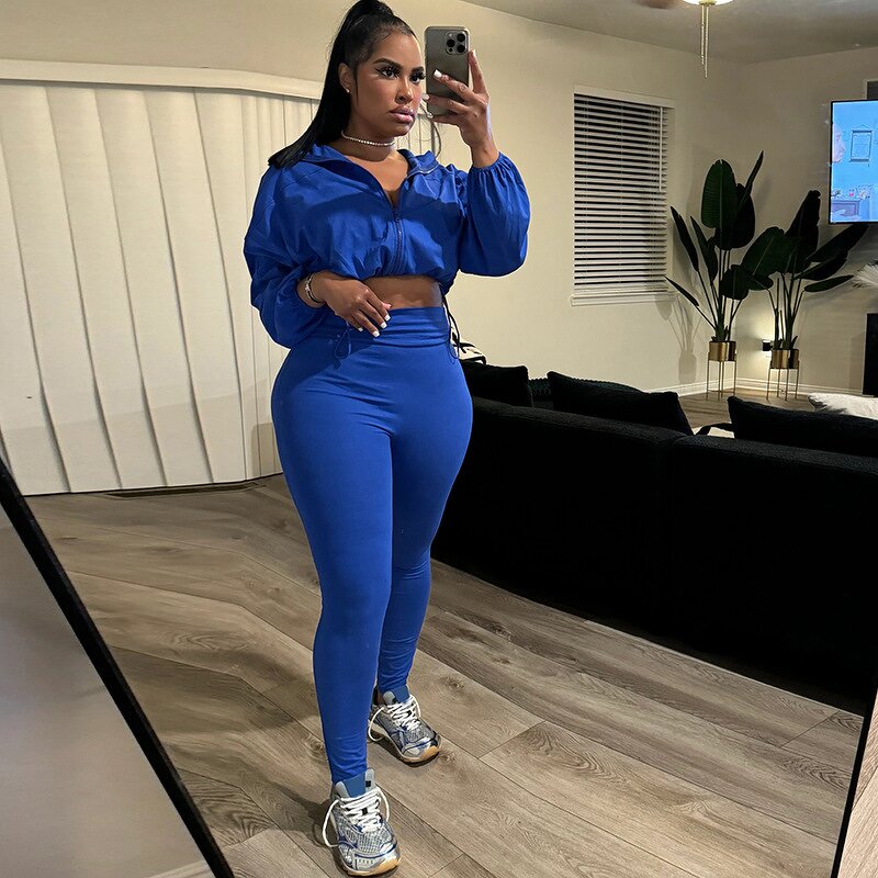 Three Piece Set Women Manufacturer - Custom Winter Crop Hooded Jacket