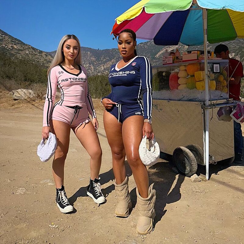 Two Piece Sets Women Manufacturer - Print Crop Shirts Shorts 2 Piece