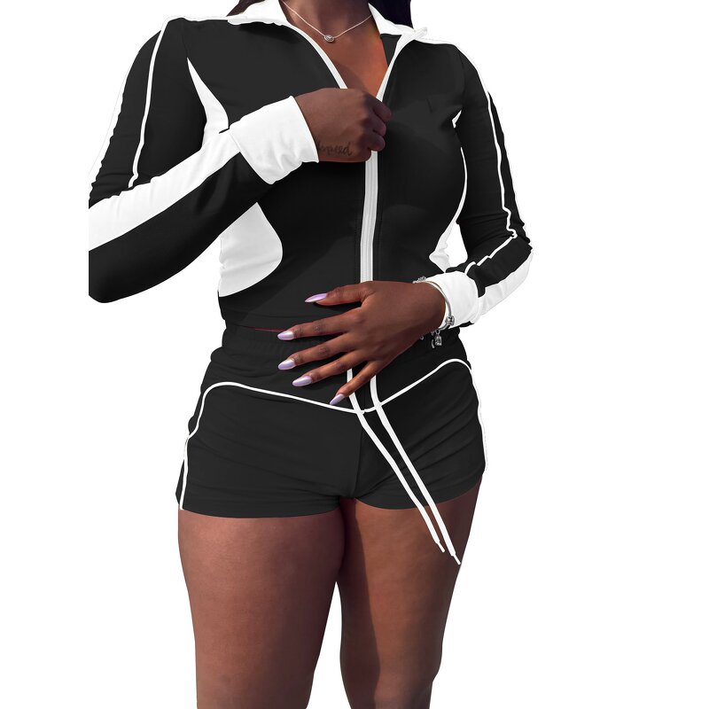 Sportswear Sets Women Factory - Custom Logo Contrast Color Tracksuit
