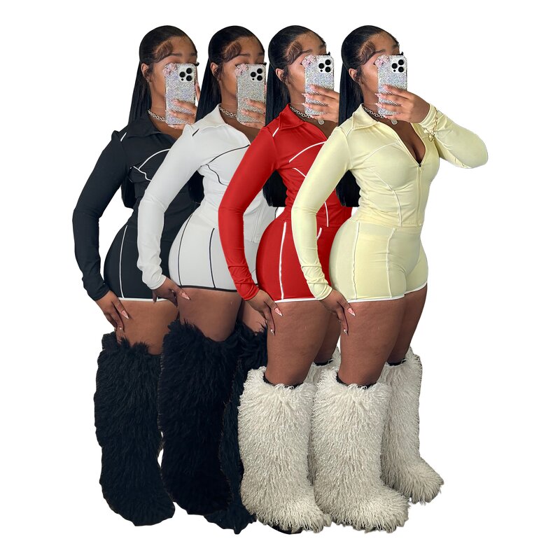 Lounge Set Women Manufacturer - Custom Logo Crop Zipper Hoodie Pants