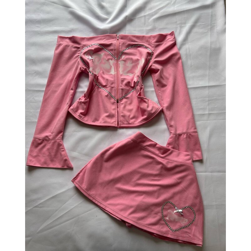 Two Piece Set Women Manufacturer - Trendy Pu Crop Jacket Long Pants