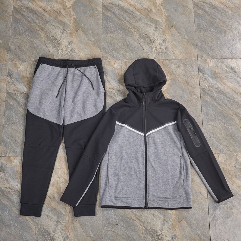 Two Piece Sets Men Manufacturer - Plus Size Zip up Patchwork Jacket