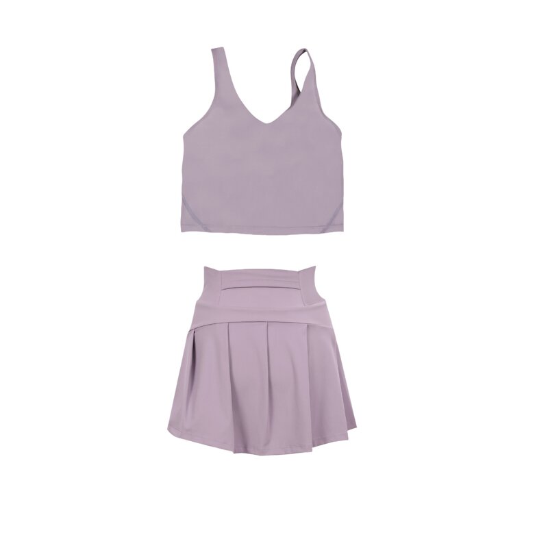 Two Piece Set Women Manufacturer - Sleeveless Hollow Out Tank Tennis