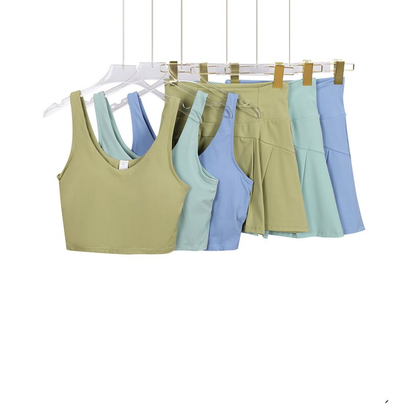 Two Piece Set Women Manufacturer - Sleeveless Hollow Out Tank Tennis