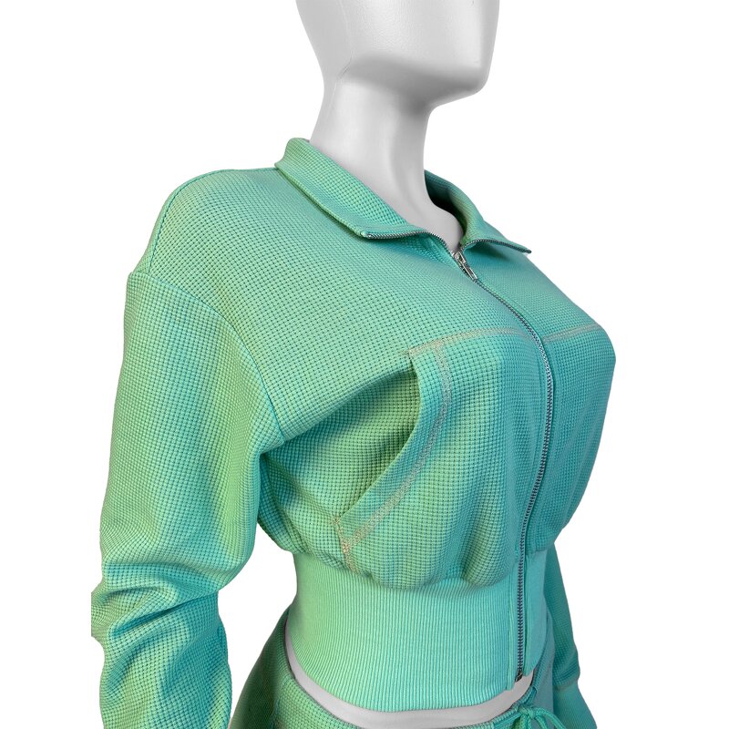 Tracksuits Women Factory - Two Piece Pants Set Long Sleeve Zip-up