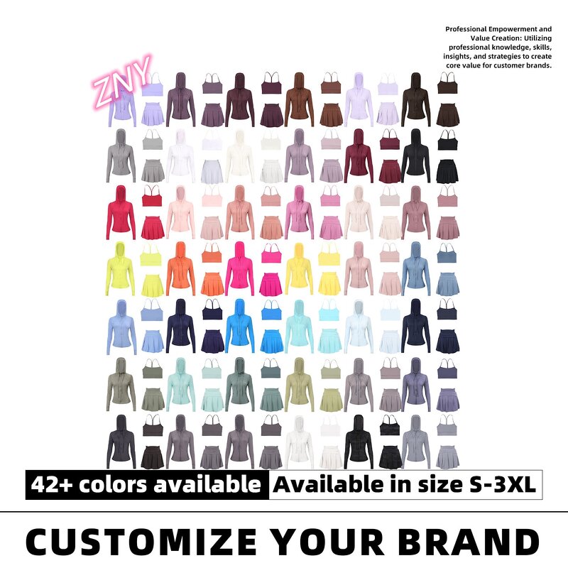 Sportswear Set Women Factory - Custom Gold Zipper Jacket Leggings