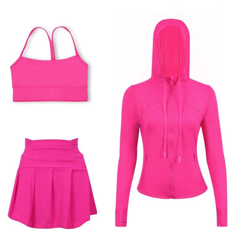 Sportswear Set Women Factory - Custom Gold Zipper Jacket Leggings