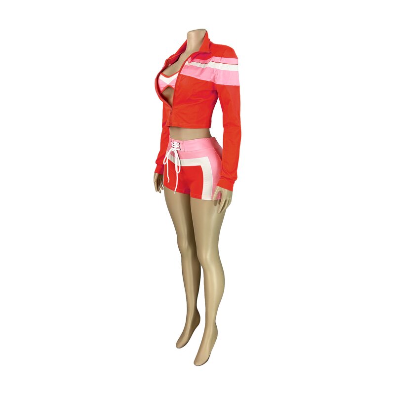 Tracksuit Set Women Factory - Custom Patchwork Shorts 3 Piece