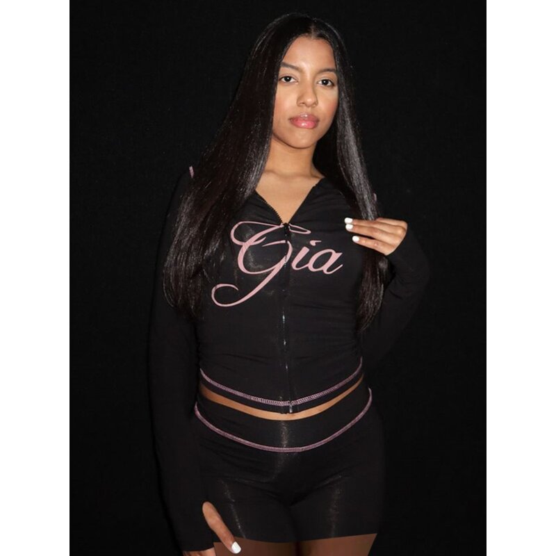 Two Piece Set Women Manufacturer - Leopard Print Crop Top Hooded