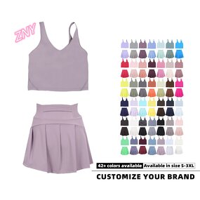Two Piece Set Women Manufacturer - Sleeveless Hollow Out Tank Tennis