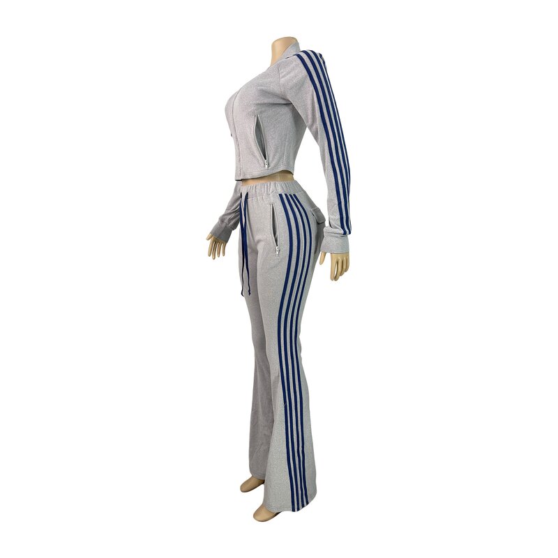 Tracksuit Women Factory - Spring Color Block Zipper Jacket Leggings