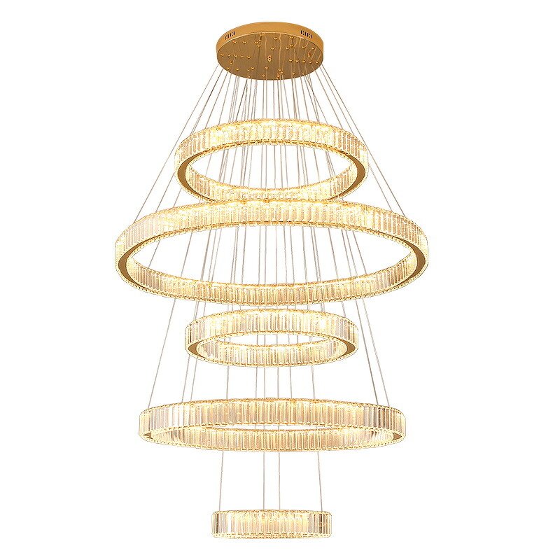 Crystal Chandelier Manufacturer - Luxury Duplex High Hollow Adjustable Height