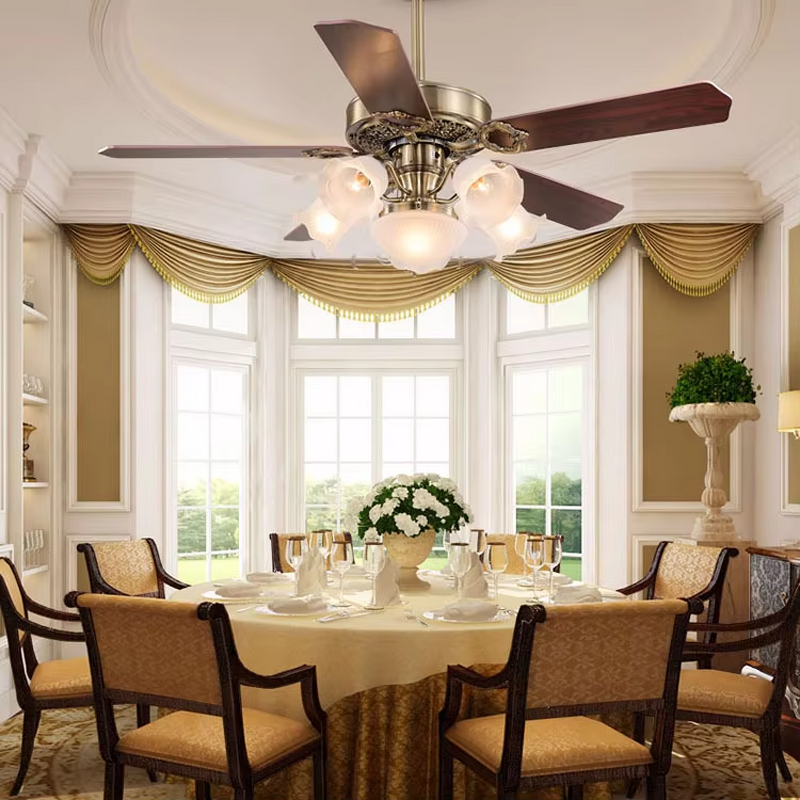 LED Ceiling Fan Manufacturer - Luxury DC Motor Wooden Iron Blade Vintage