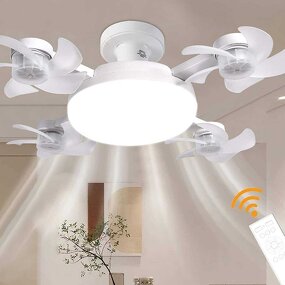 LED Ceiling Fan Light Manufacturer - E27 5 Blades Criss-Cross Remote