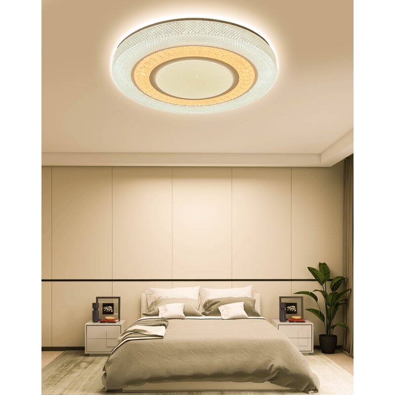 LED Ceiling Lamp Factory - Minimalist Crystal Acrylic Remote Aluminum Base