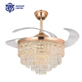 LED Ceiling Fan Factory - 42 48 Inch Luxury Crystal Electroplating Remote
