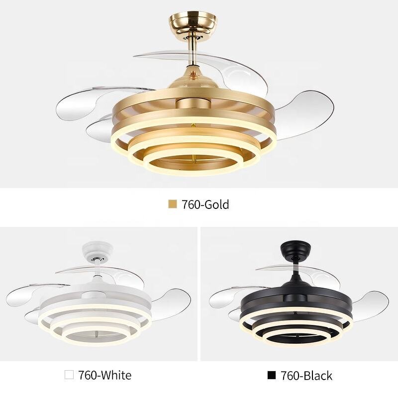 LED Ceiling Fan Light Manufacturer - Bedroom Energy Saving Dimmable Remote Iron