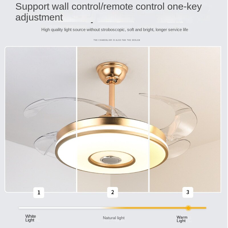 Ceiling Fan Factory - Nordic Style Invisible Smart Control Chandelier