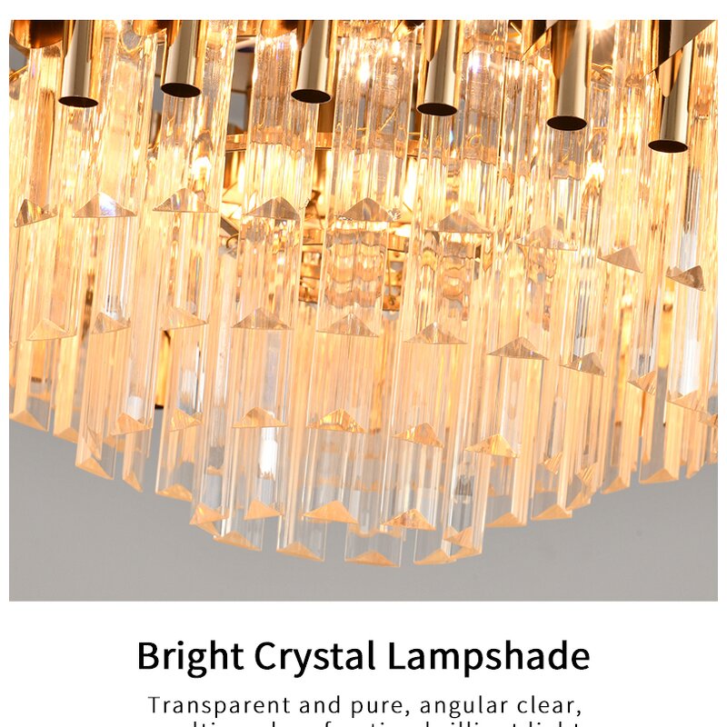 LED Ceiling Fan Factory - Luxury Crystal Remote Control 110V Pendant