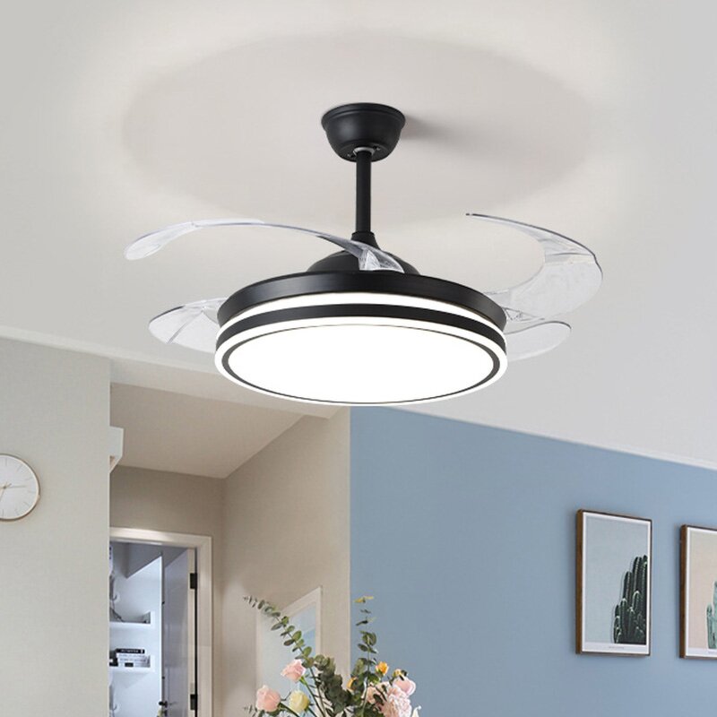 LED Ceiling Fan Light Factory - Mute Invisible Iron Chandelier Decorative