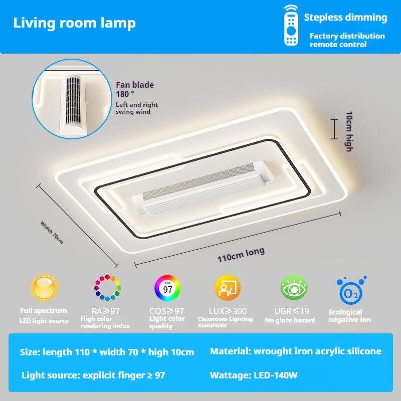 Bladeless Ceiling Fan Manufacturer - Leafless Full Spectrum LED Remote