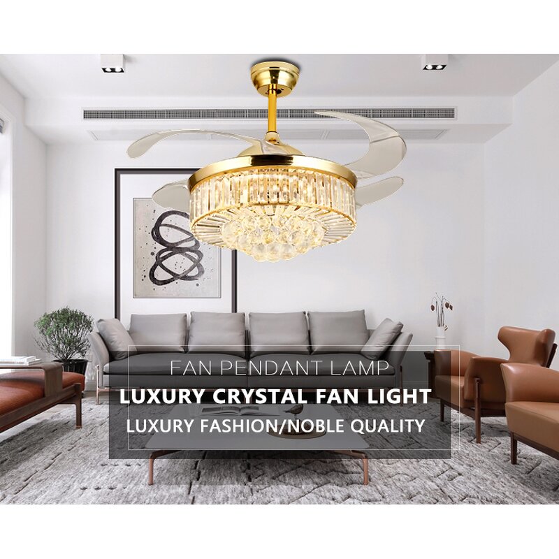 Ceiling Fans Manufacturer - Modern ABS Blades Retractable LED Light Remote