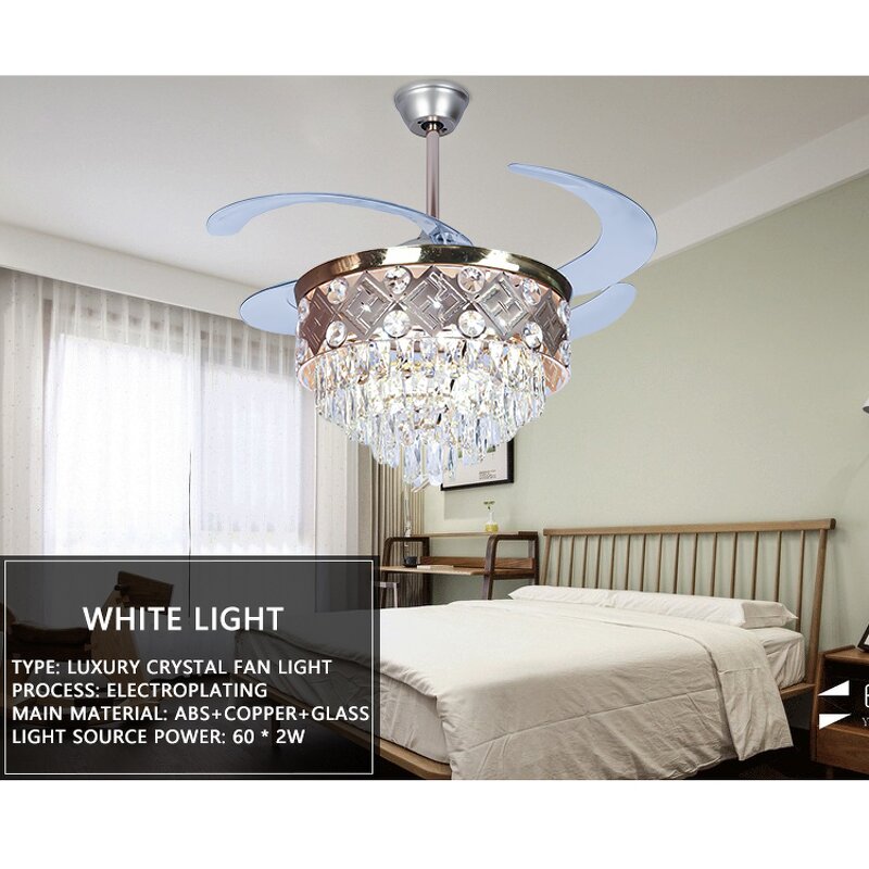 Ceiling Fan Manufacturer - 42 Inch Folding Blades LED 3 Colors Remote