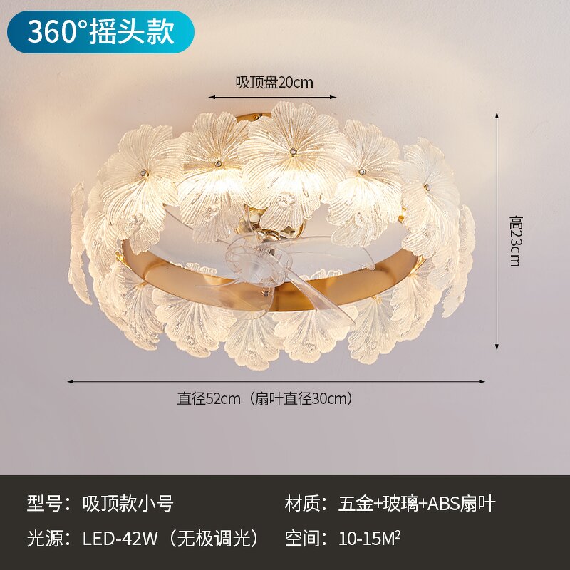 LED Chandelier Fan Manufacturer - Luxury Gold Crystal Hanging Remote Control