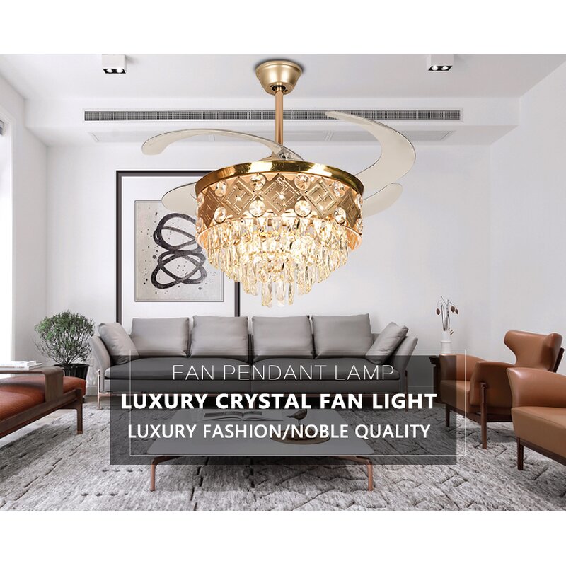 Ceiling Fan Manufacturer - 42 Inch Folding Blades LED 3 Colors Remote