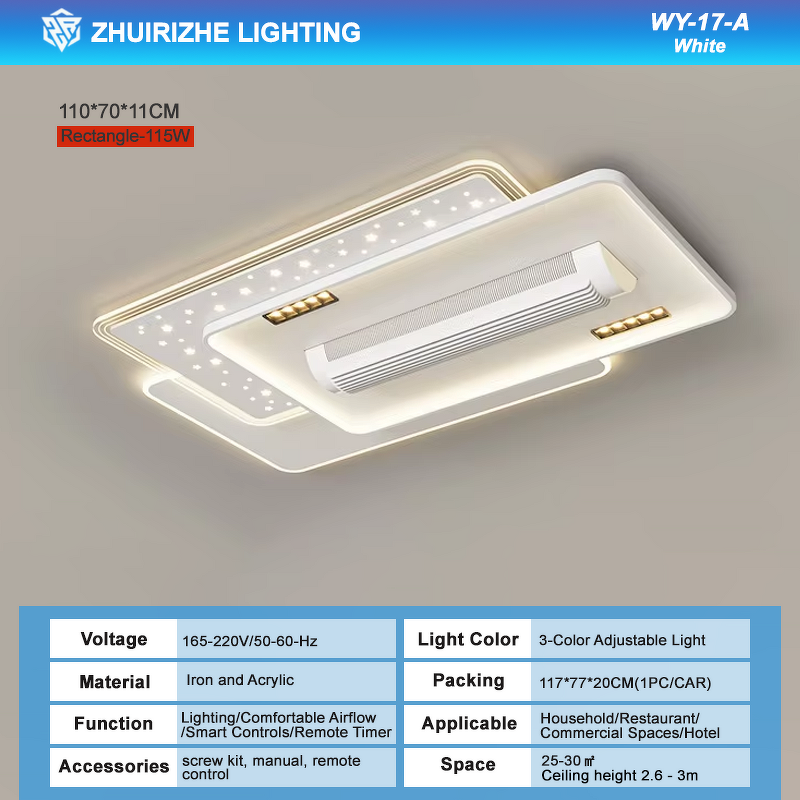 Bladeless Ceiling Fan Factory - Remote Voice Control Air Purifier Light