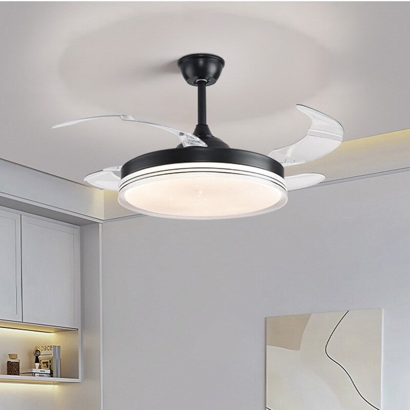 LED Ceiling Fan Light Factory - Modern Nordic Retractable Intelligent