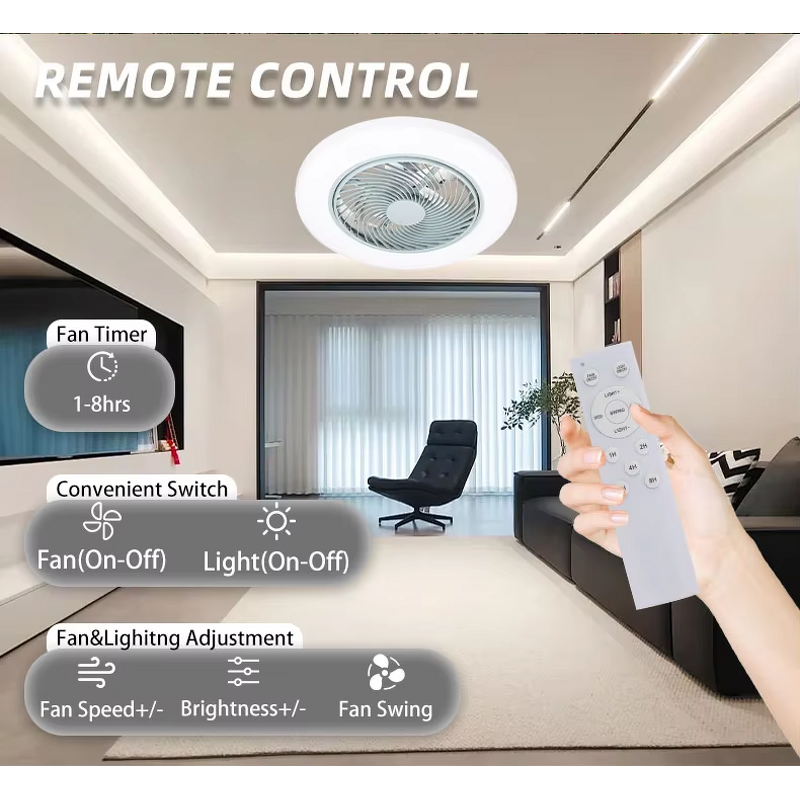 DC Ceiling Fan Manufacturer - Modern Design LED Lights Remote Low Noise