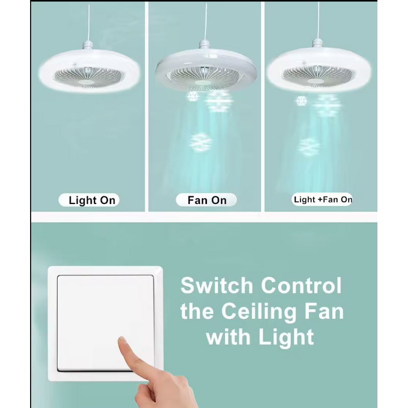 LED Fan Lamp Manufacturer - Intelligent E27 Tri-Color Mute Small Remote