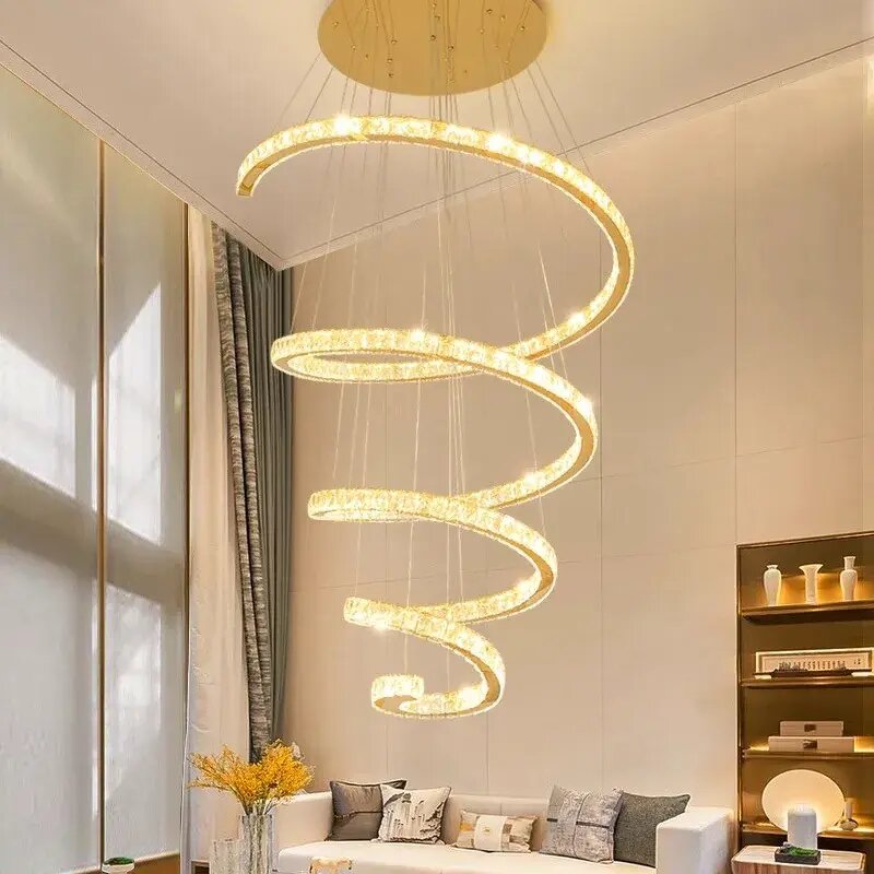 Crystal Chandelier Manufacturer - Light Luxury Rotating Ring Stainless Steel