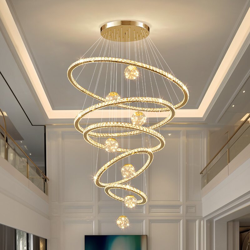 Crystal Chandelier Factory - Luxury Villa Living Room Duplex Easy Hanging