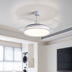 LED Ceiling Fan Light Factory - Modern Nordic Retractable Intelligent